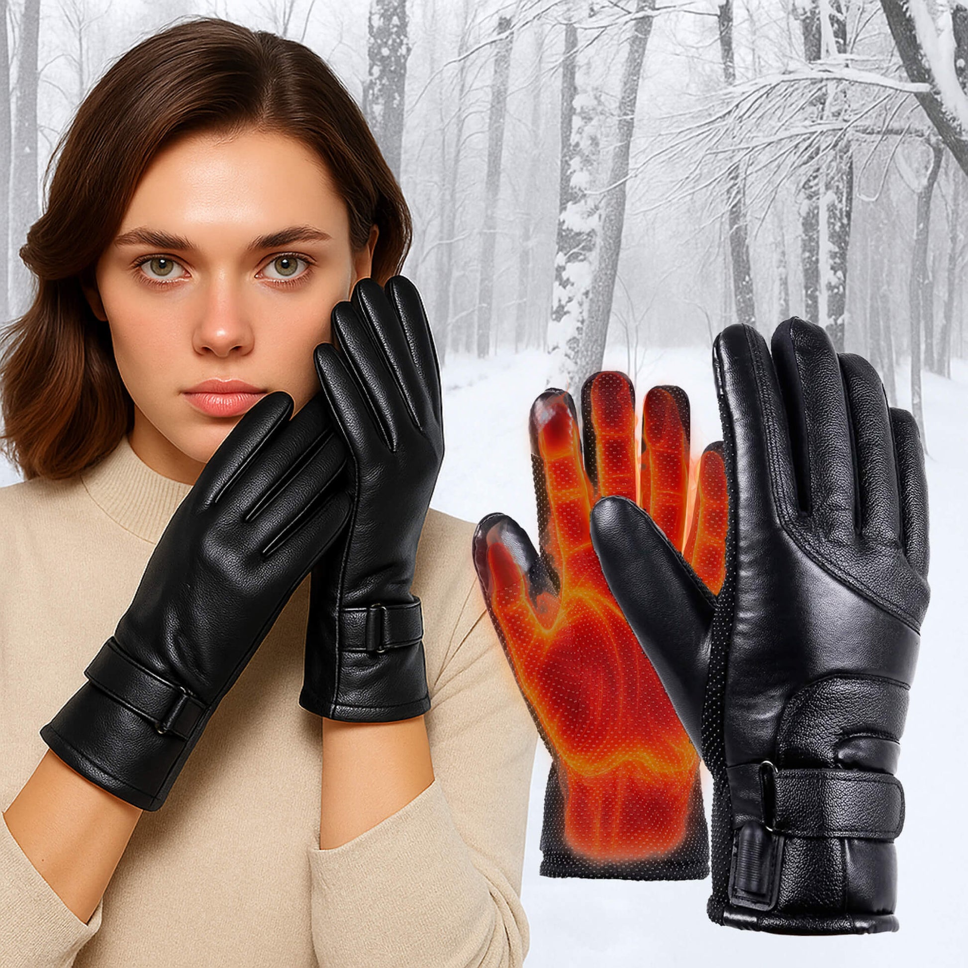 Wearclo | Heated Gloves for Women UK – Ladies Thermal Waterproof Winter Gloves with Touch Screen & USB Rechargeable Warm Design