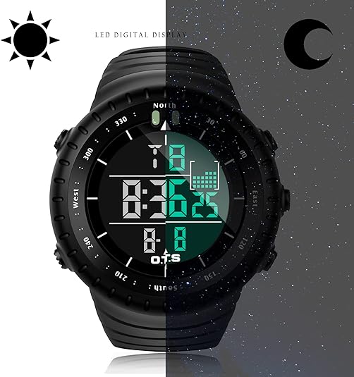 Wearclo | Henry Waterproof Men’s Digital Sports Watch – Shockproof, Tactical & LED Backlit Outdoor Timepiece
