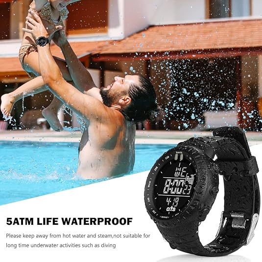 Wearclo | Henry Waterproof Men’s Digital Sports Watch – Shockproof, Tactical & LED Backlit Outdoor Timepiece