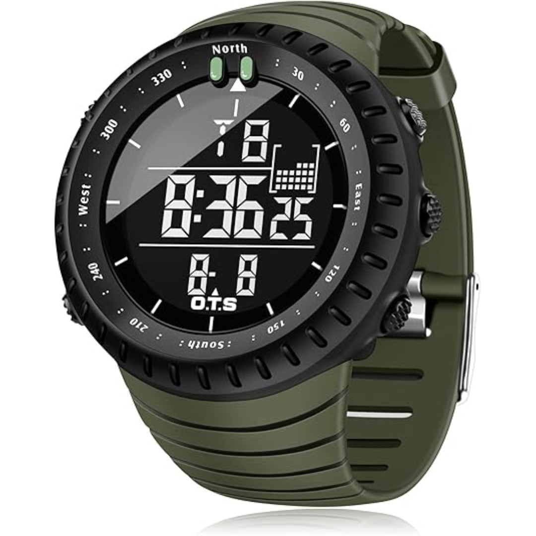 Wearclo | Henry Waterproof Men’s Digital Sports Watch – Shockproof, Tactical & LED Backlit Outdoor Timepiece