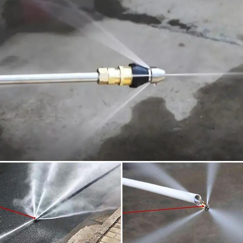 Wearclo | High-Pressure Drain Jetting Nozzle – Stainless Steel Sewer Cleaning Sprayer for Fast Pipe Unblocking