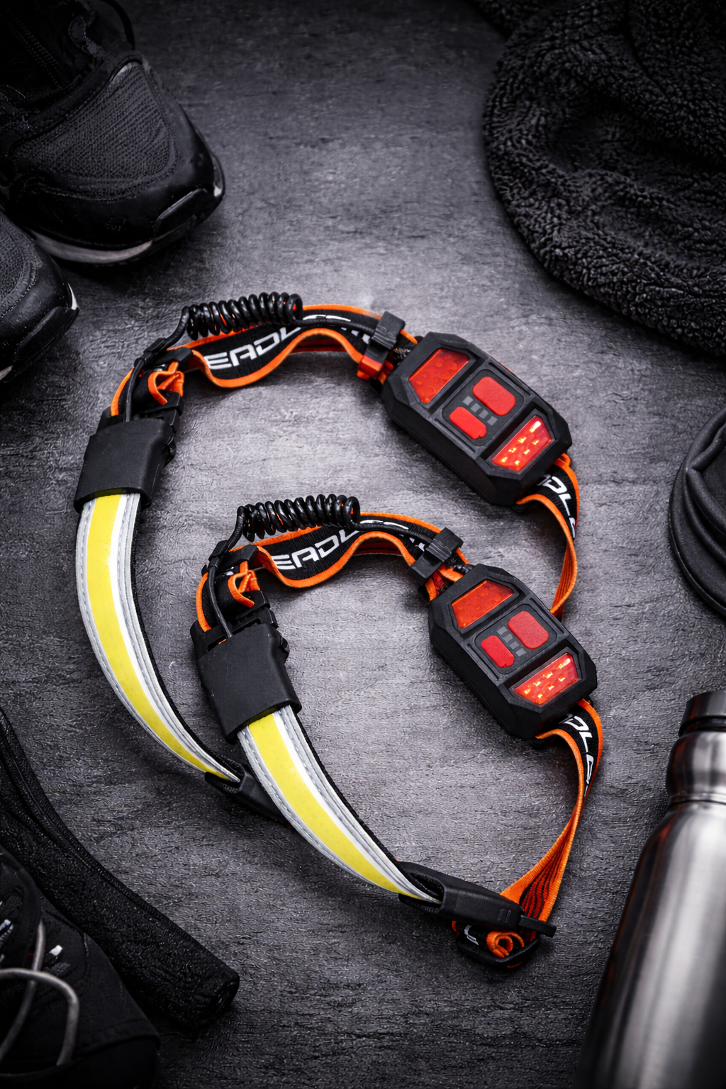 Wearclo | Hopedone Rechargeable Headlamp 1000 Lumens, 230° Wide Angle, Waterproof, 2-Pack, Orange