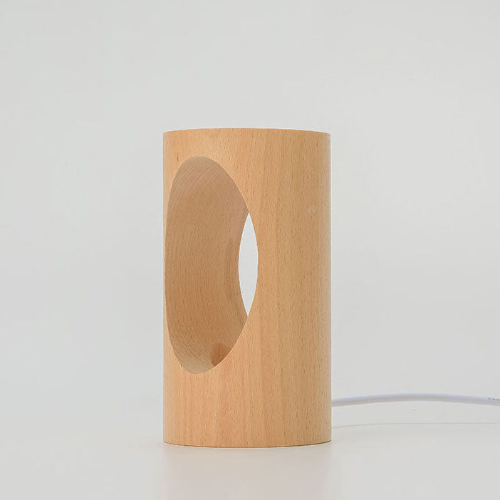 Wearclo | Japanese Solid Wood Rectangular Column LED Night Lamp USB Table Lamp