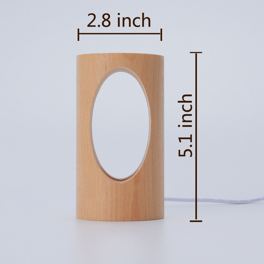 Wearclo | Japanese Solid Wood Rectangular Column LED Night Lamp USB Table Lamp