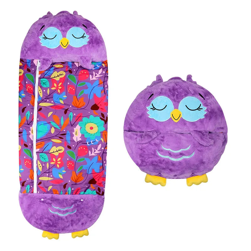 Wearclo | Kids Animal Sleeping Bag & Plush Toy Combo