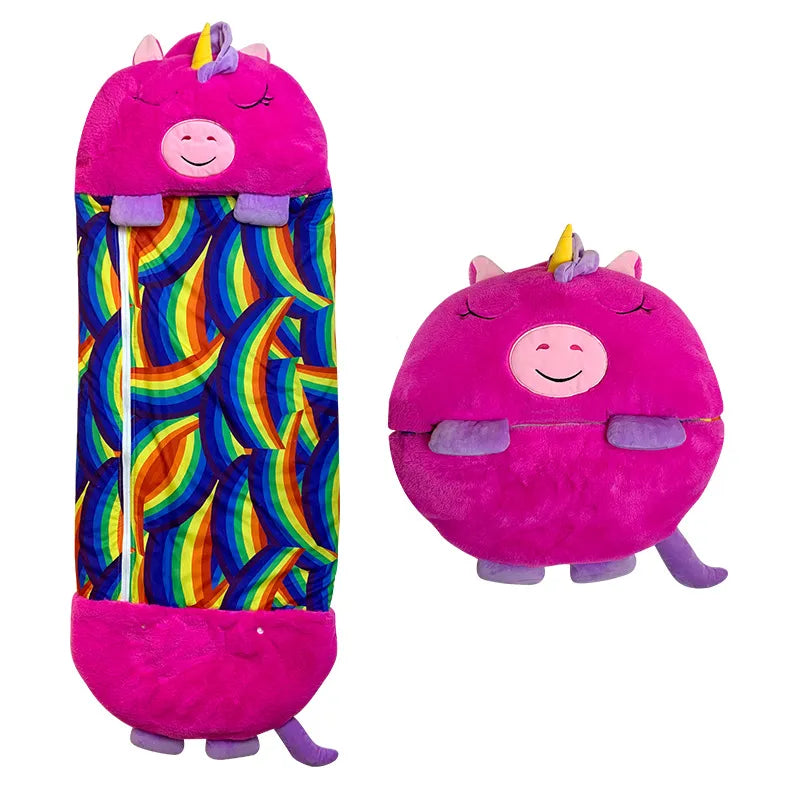 Wearclo | Kids Animal Sleeping Bag & Plush Toy Combo