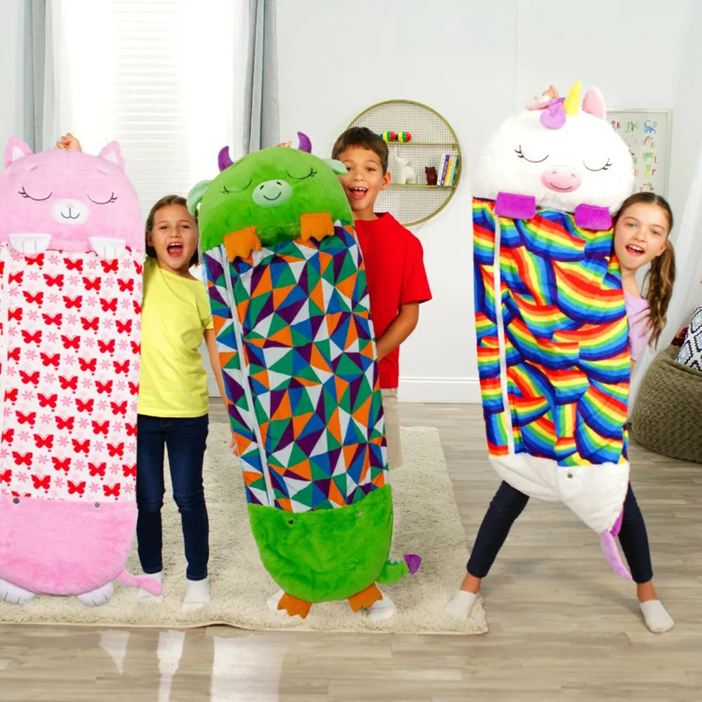 Wearclo | Kids Animal Sleeping Bag & Plush Toy Combo