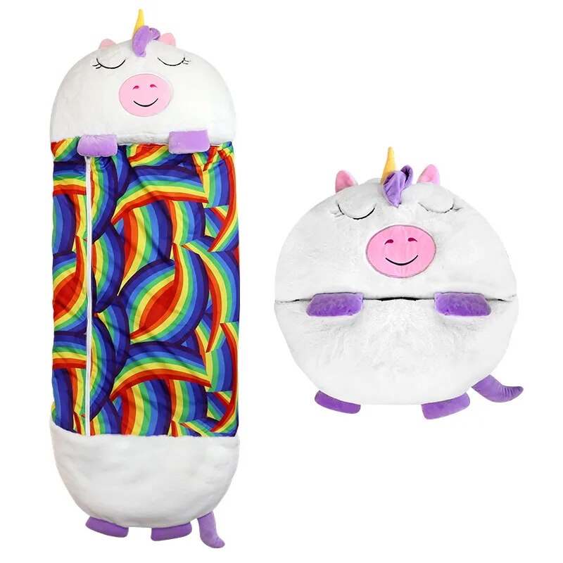 Wearclo | Kids Animal Sleeping Bag & Plush Toy Combo