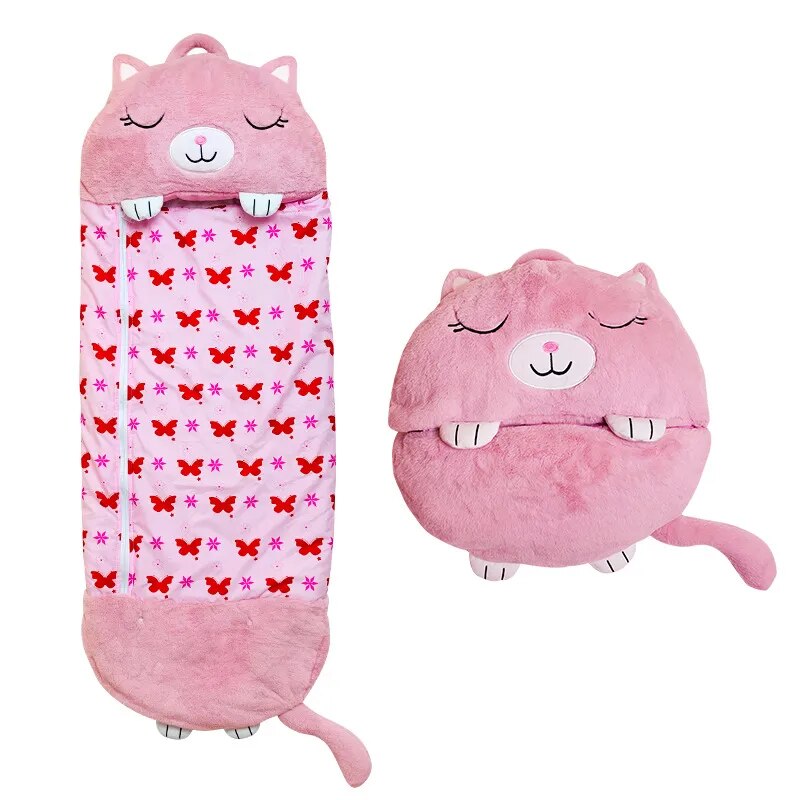 Wearclo | Kids Animal Sleeping Bag & Plush Toy Combo