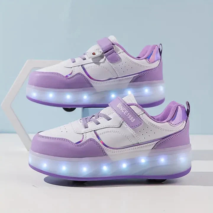 Wearclo | Kids Roller Sneakers with Light-Up Soles