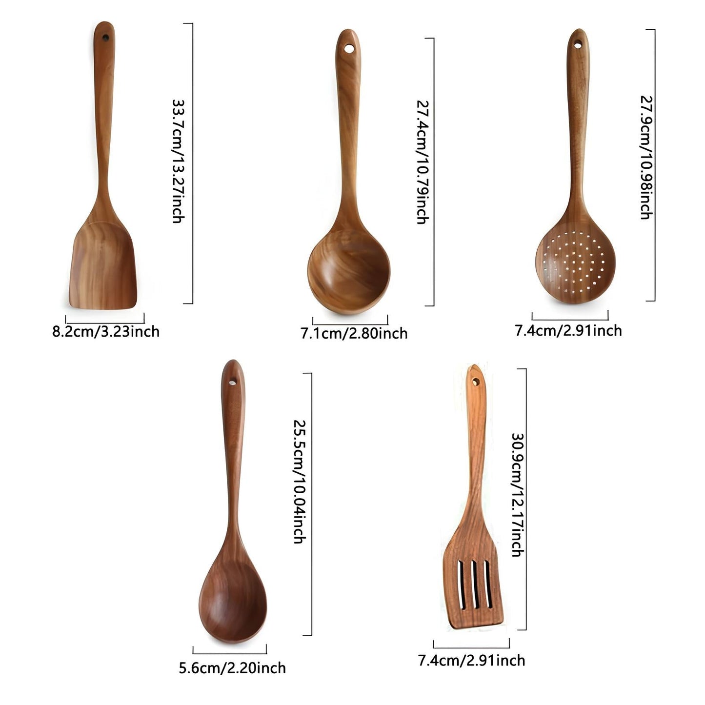 Wearclo Kitchen Utensils in Natural Wood Set