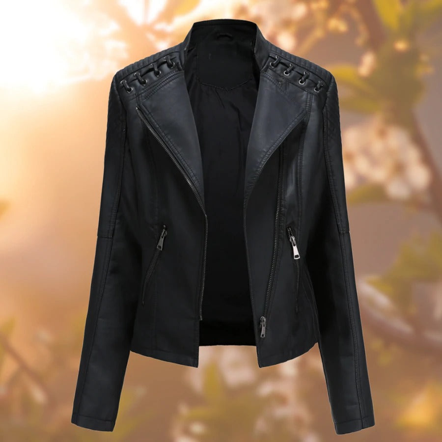 Wearclo Leather Jacket Women