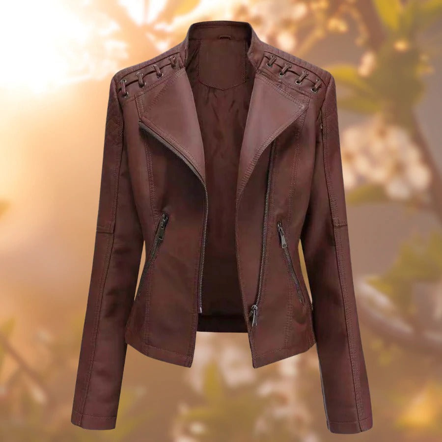 Wearclo Leather Jacket Women