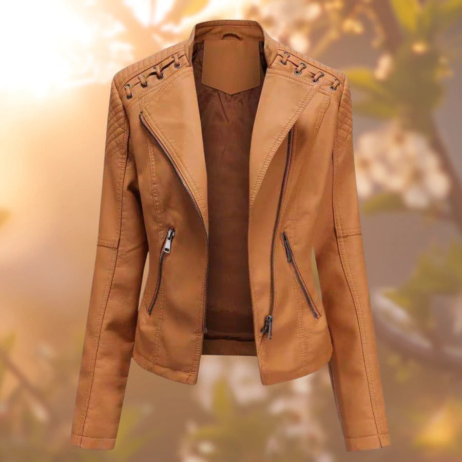Wearclo Leather Jacket Women