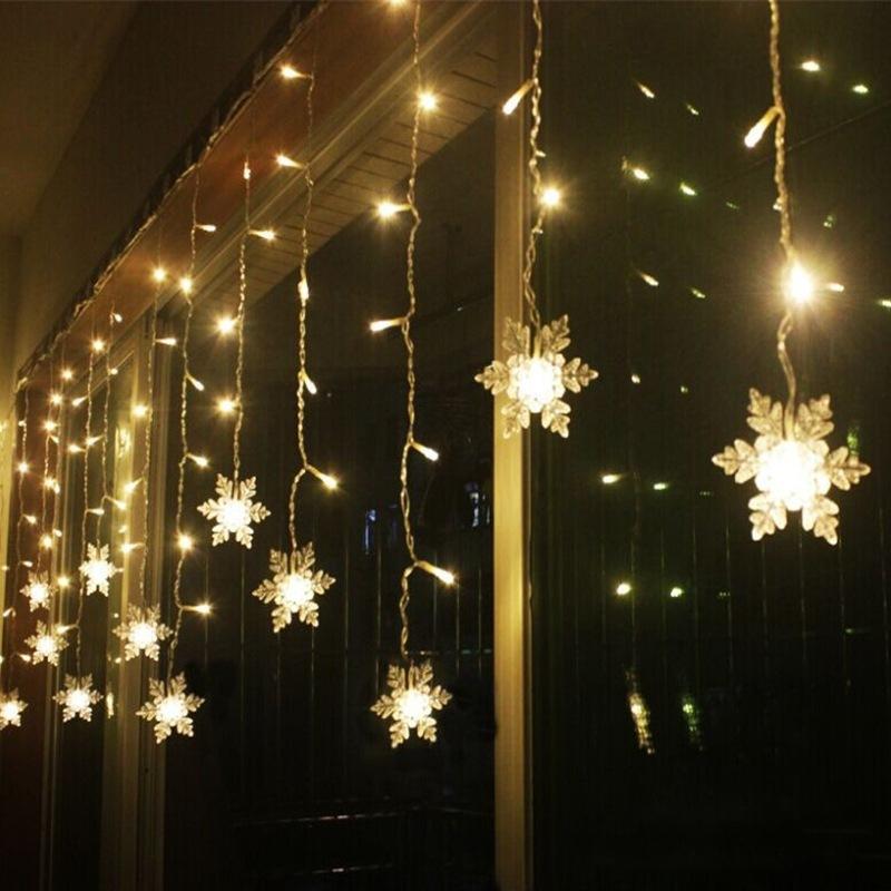 Wearclo | LED Curtain Light String with Snowflake | Indoor & Outdoor