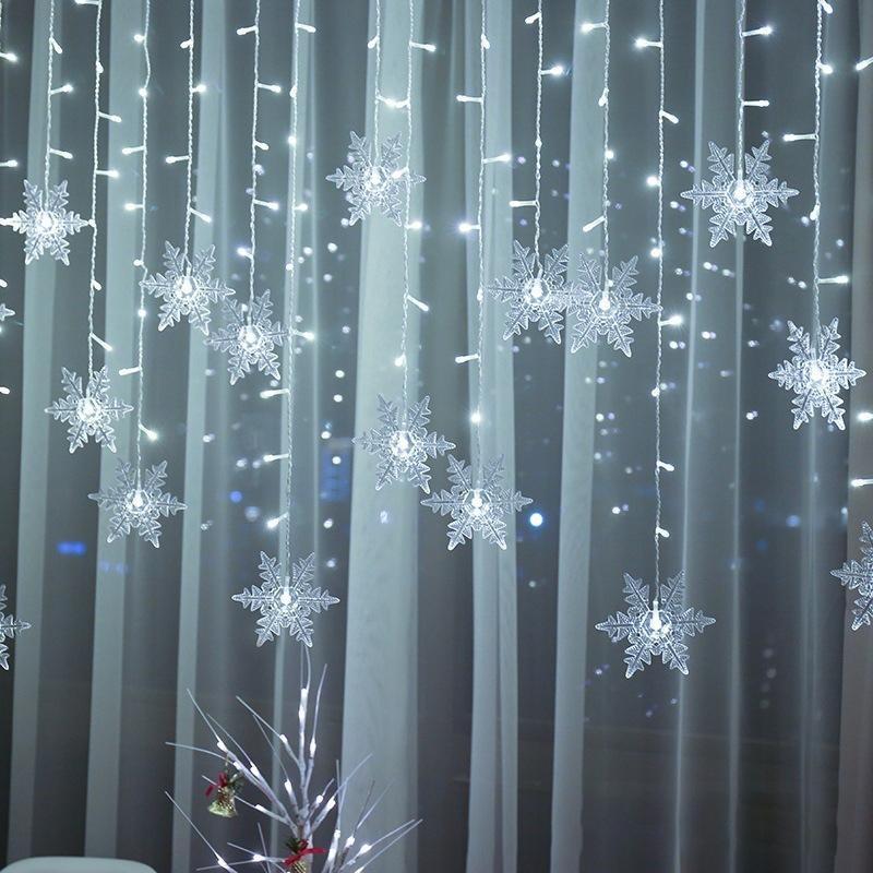 Wearclo | LED Curtain Light String with Snowflake | Indoor & Outdoor