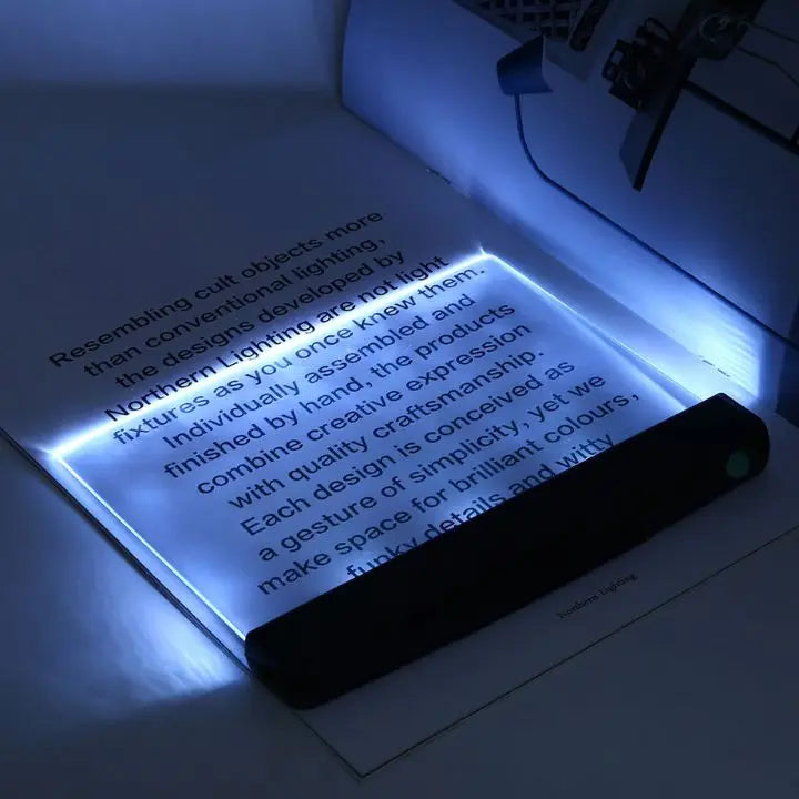 Wearclo | LED Reading Lamp Flat Panel – Night Light with 2 Brightness Levels & Eye Protection