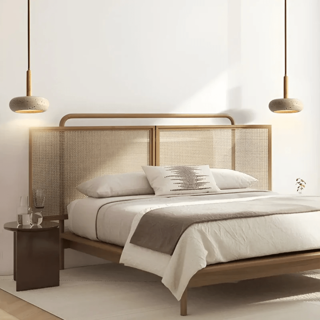 Wearclo | LED Retro Ceiling Light made of Wood & Stone for a Calming Atmosphere