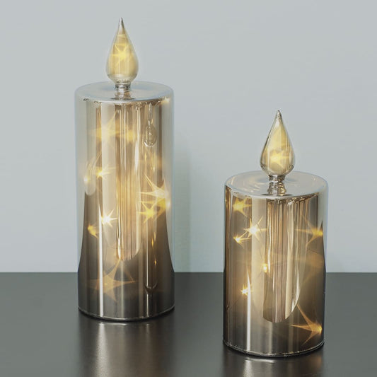 Wearclo | LED Smoky 2-piece Glass Candle Set