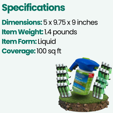 Wearclo | Liquid Lawn Hydro Mousse Spray On Grass Seed | Easy Application for Patchy Lawns & High-Traffic Areas