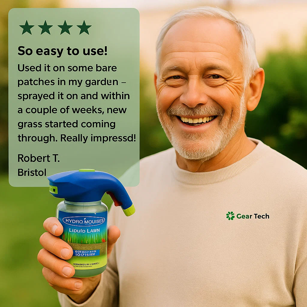 Wearclo | Liquid Lawn Hydro Mousse Spray On Grass Seed | Easy Application for Patchy Lawns & High-Traffic Areas