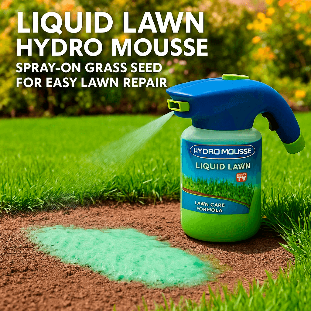 Wearclo | Liquid Lawn Hydro Mousse Spray On Grass Seed | Easy Application for Patchy Lawns & High-Traffic Areas