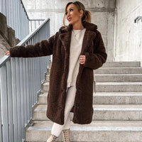 Wearclo | Women's Cozy Teddy Long Coat