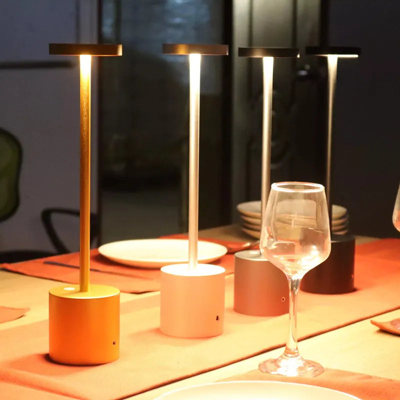 Wearclo | LumaLite Rechargeable LED Table Lamp | Wireless | Dimmable | Modern Design for Restaurants and Home