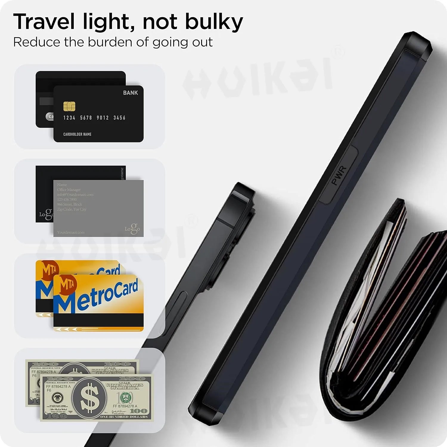 Wearclo | LuxShield iPhone Case with Card Holder | Slim Design | Card Storage | Protection & Style