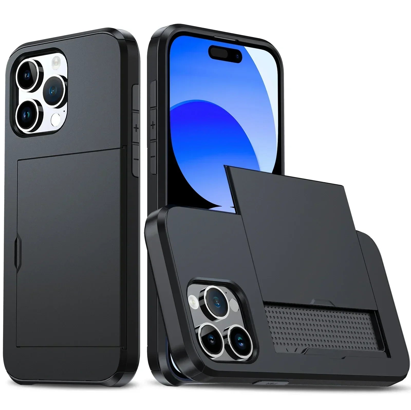 Wearclo | LuxShield iPhone Case with Card Holder | Slim Design | Card Storage | Protection & Style