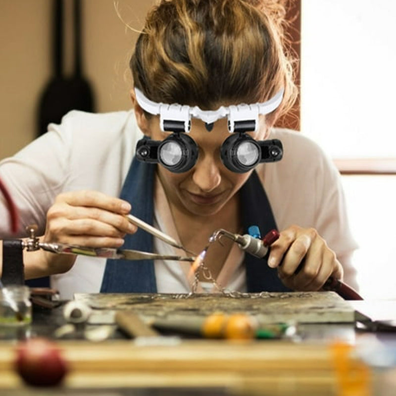 Wearclo | Magnifying glasses with LED lamps for double eyes