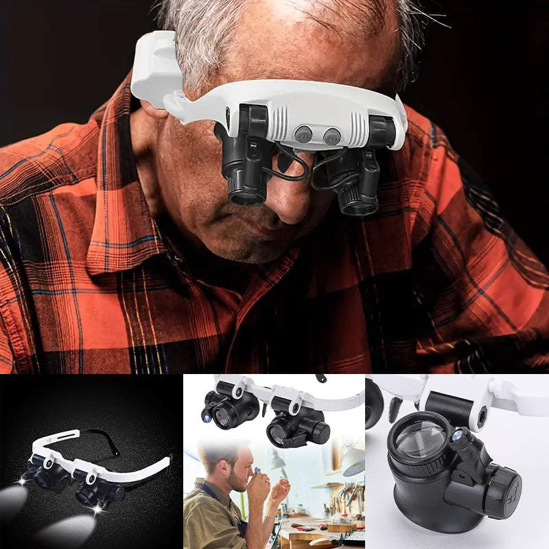 Wearclo | Magnifying glasses with LED lamps for double eyes