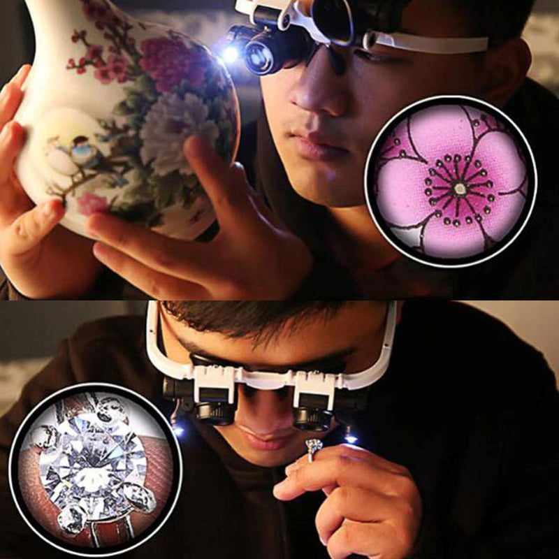 Wearclo | Magnifying Glasses with LED Lights for Dual Eyes