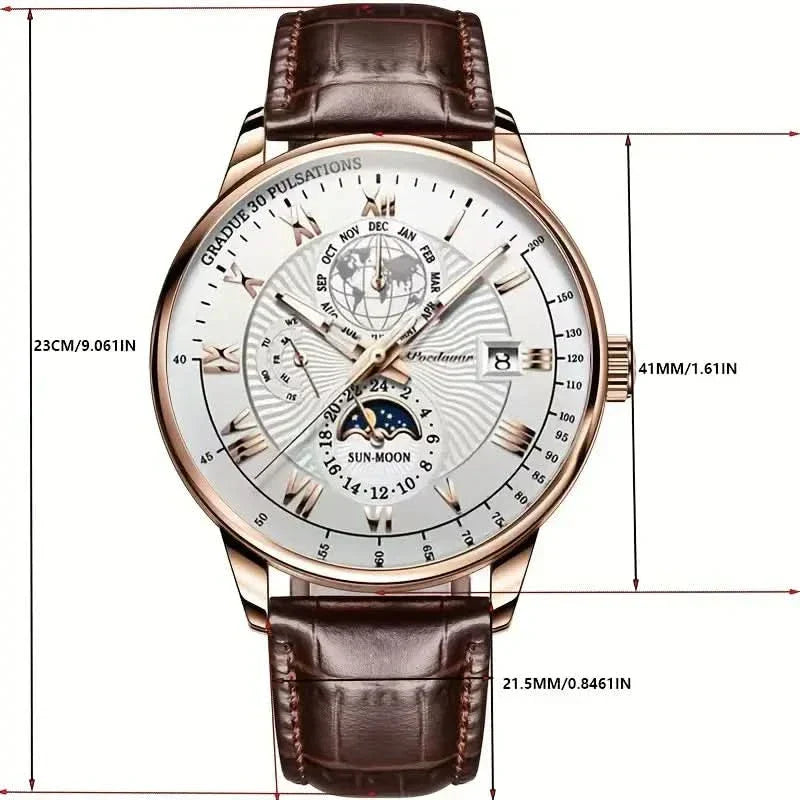 Wearclo | Mechanical Men’s Luxury Watch with Moonphase