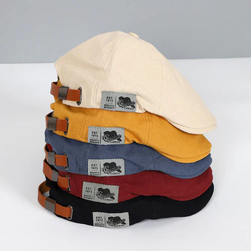 Wearclo | Men's Adjustable Flat Cap with Leather Strap
