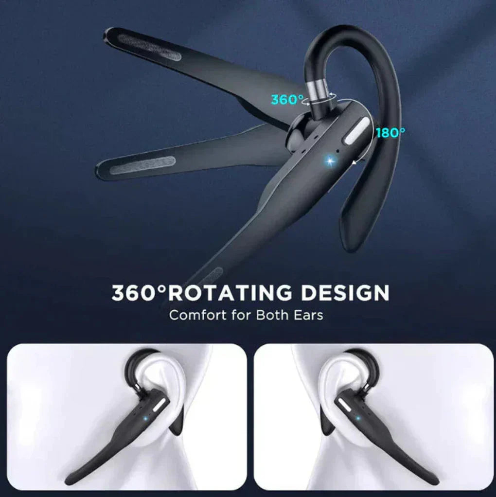 Wearclo | Men's Bluetooth 5.1 Noise Cancelling Ear Hook Headset