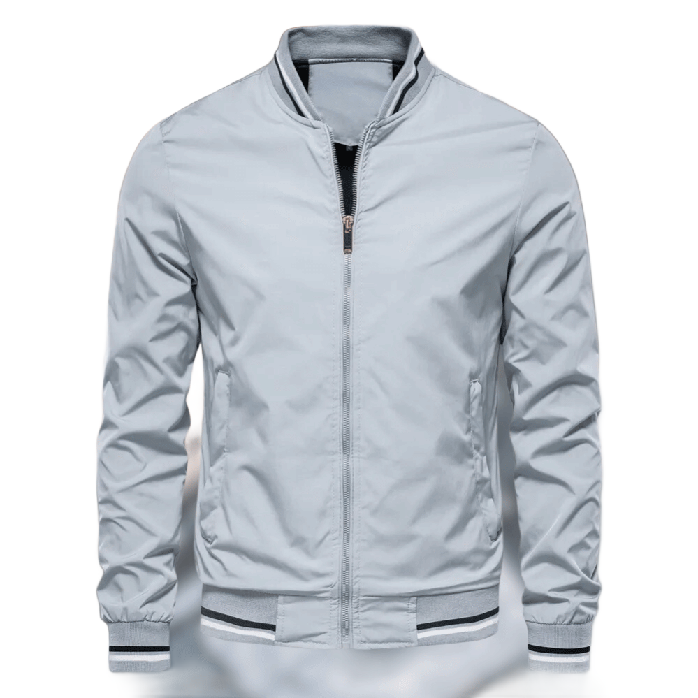 Wearclo | Men's Bomber Jacket with Striped Collar