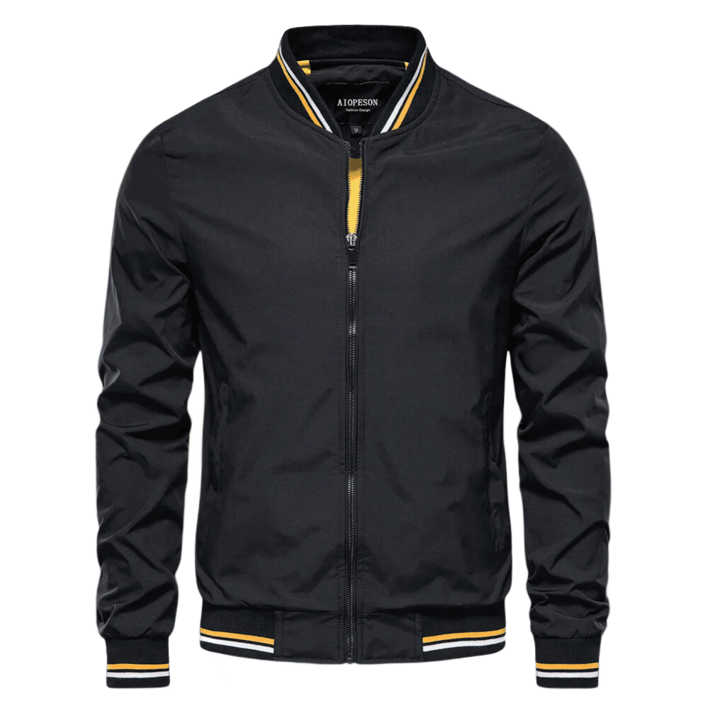 Wearclo | Men's Bomber Jacket with Striped Collar