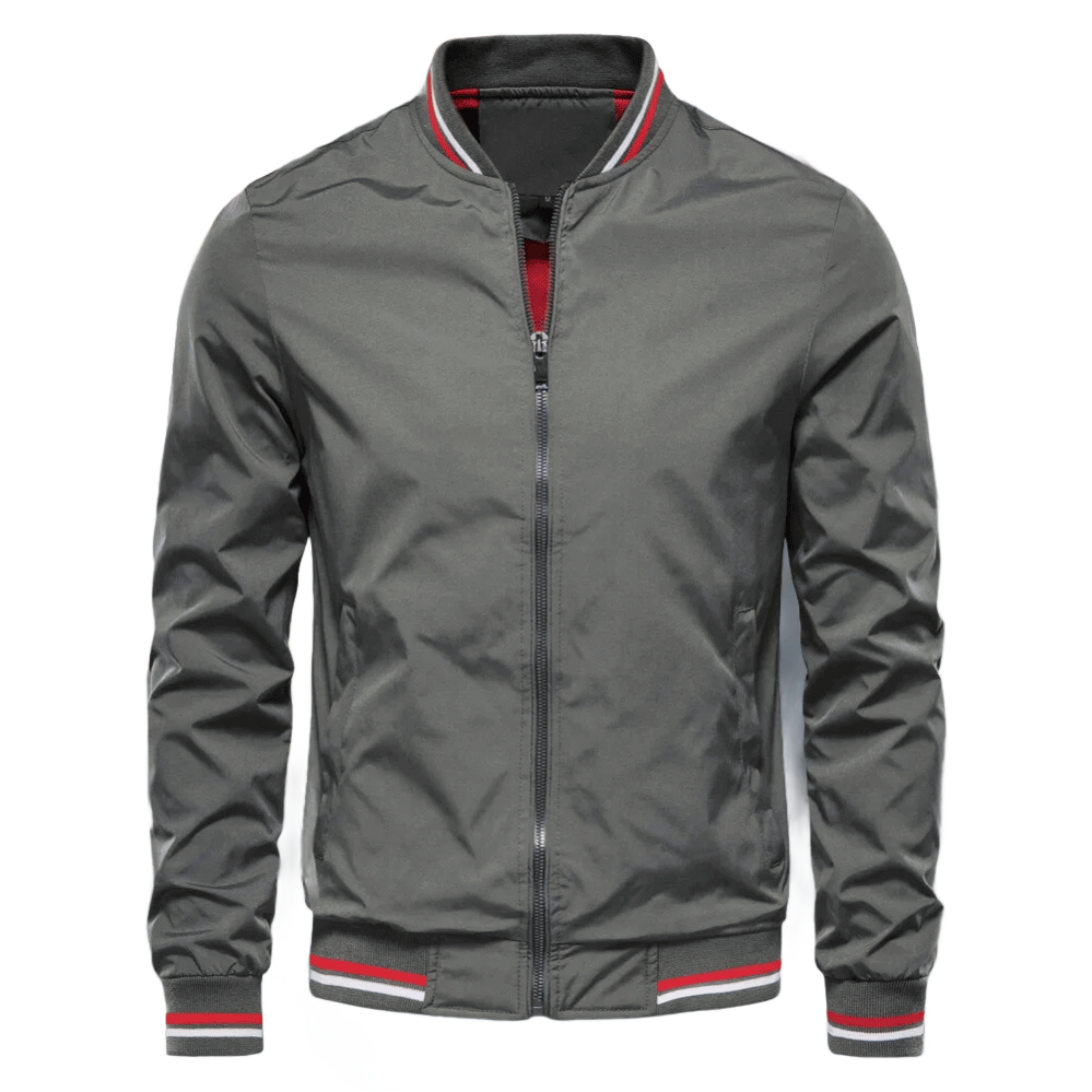 Wearclo | Men's Bomber Jacket with Striped Collar