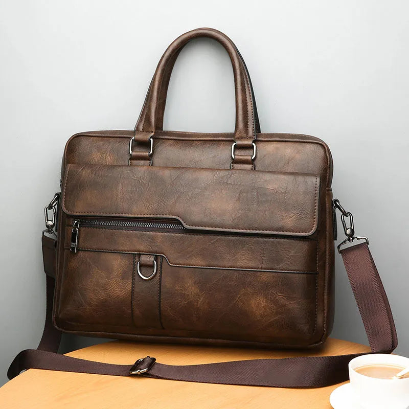 Wearclo | Men's Briefcase with Top Handles