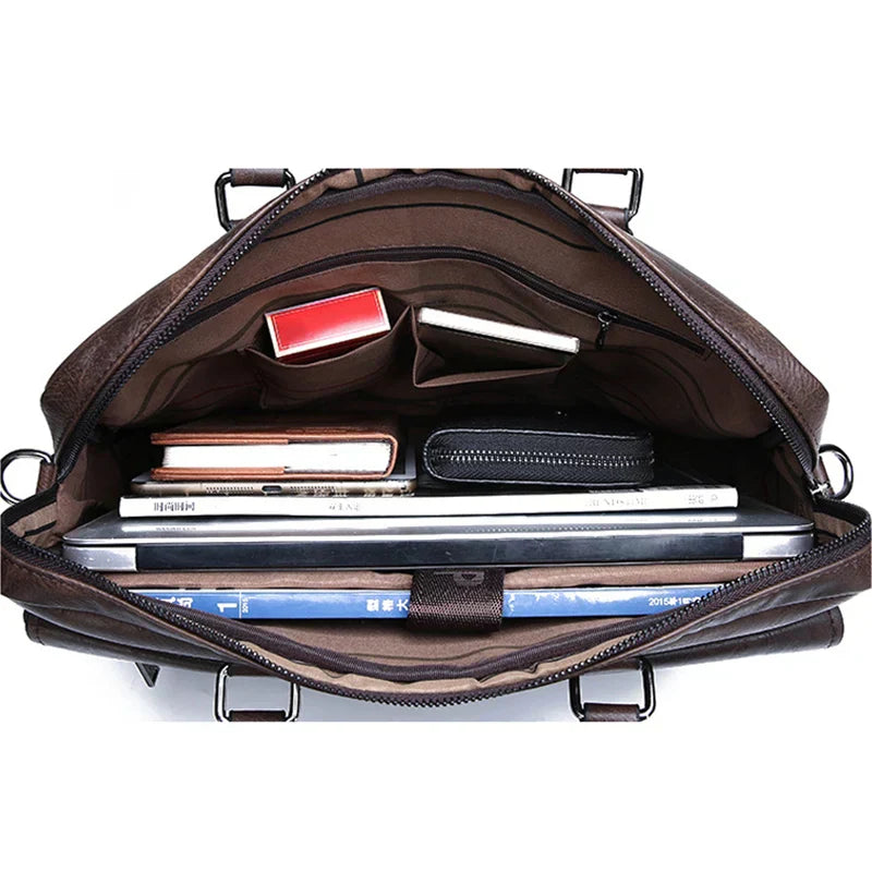 Wearclo | Men's Briefcase with Top Handles