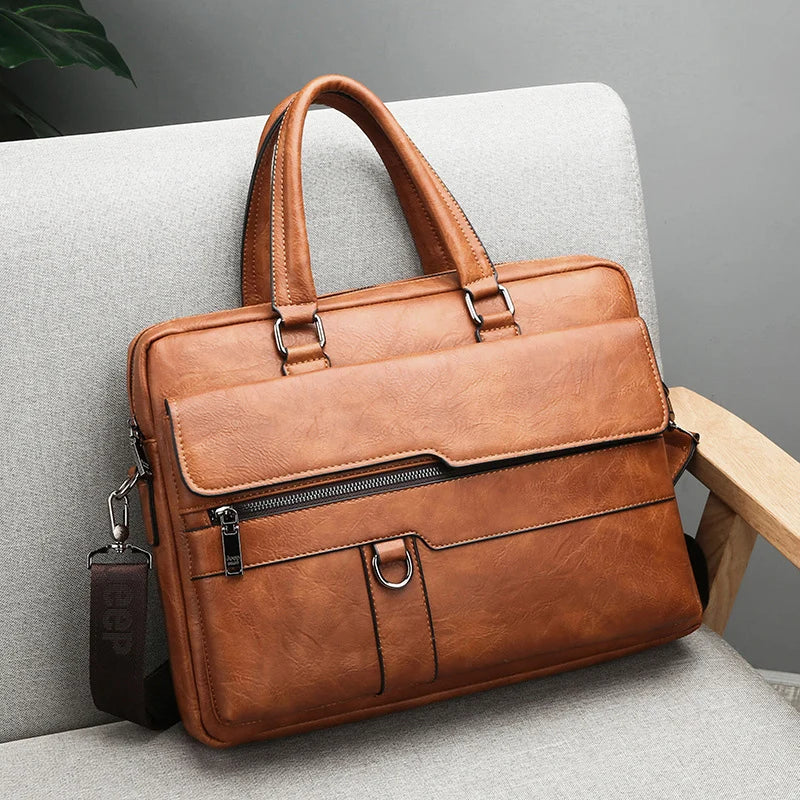 Wearclo | Men's Briefcase with Top Handles