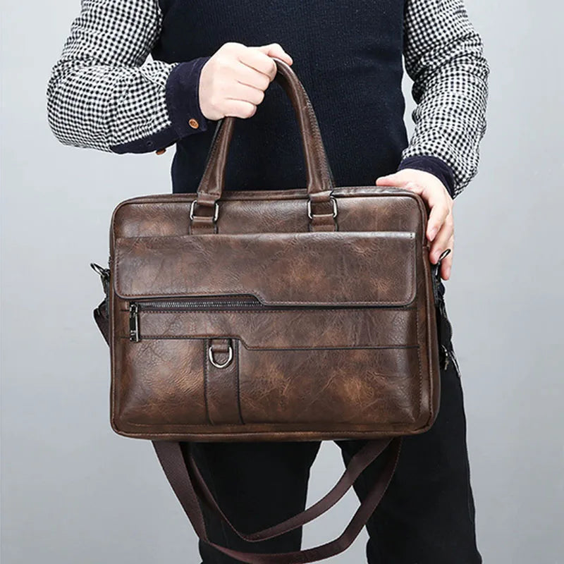 Wearclo | Men's Briefcase with Top Handles