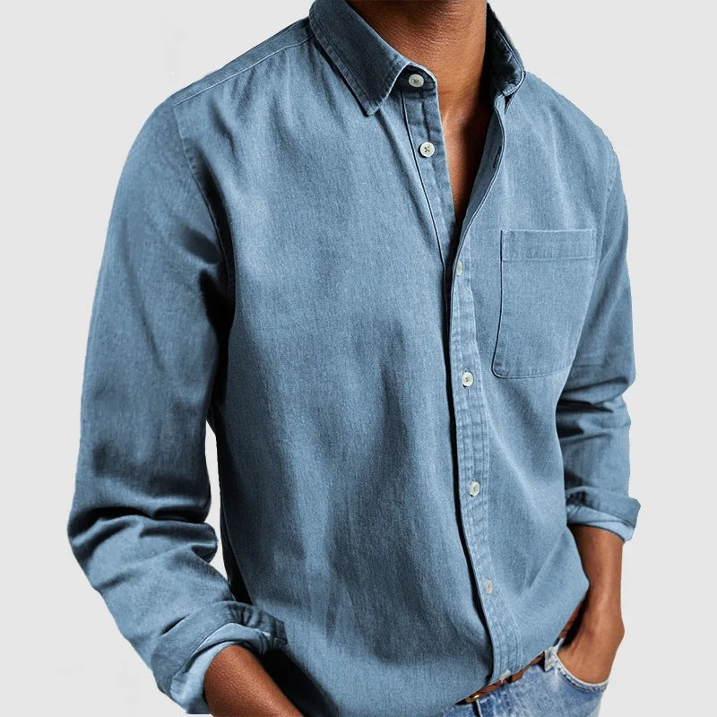 Wearclo | Men's Casual Button-Up Shirt with Pocket