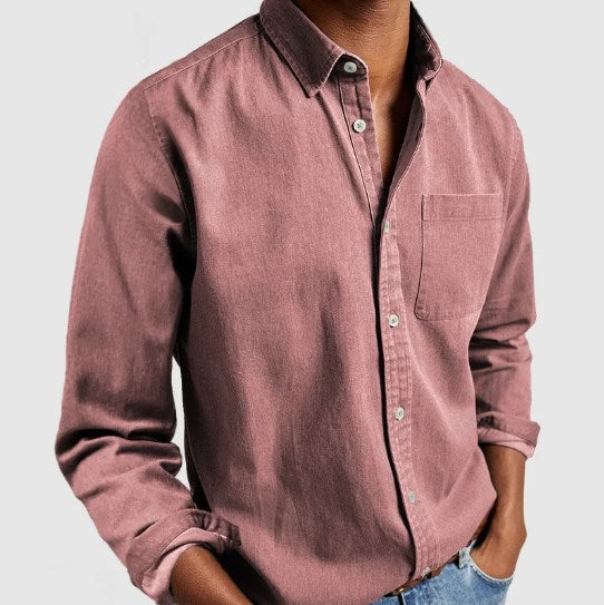 Wearclo | Men's Casual Button-Up Shirt with Pocket
