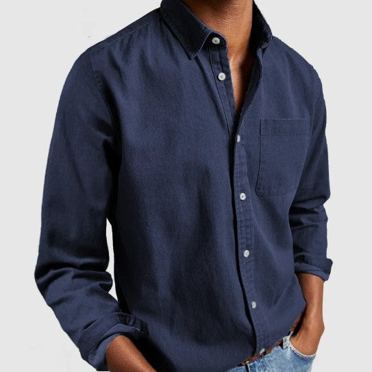 Wearclo | Men's Casual Button-Up Shirt with Pocket