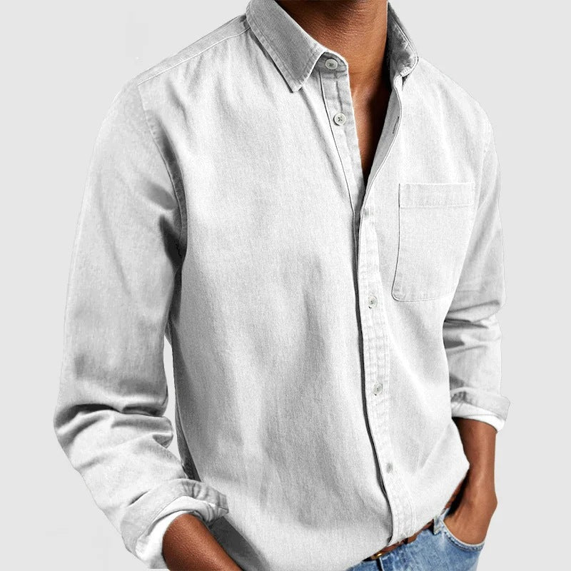Wearclo | Men's Casual Button-Up Shirt with Pocket