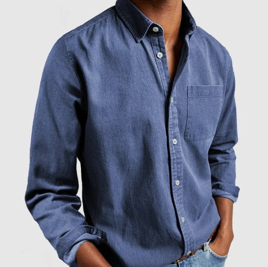 Wearclo | Men's Casual Button-Up Shirt with Pocket