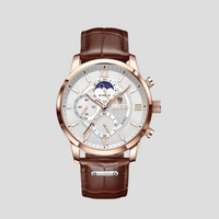 Wearclo | Men's Classic Analog Watch with Moon Phase Indicator