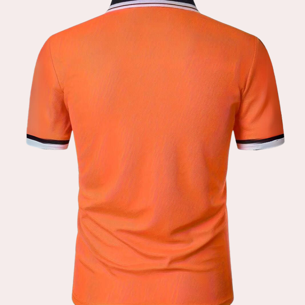Wearclo | Men's Contrast Collar Polo Shirt